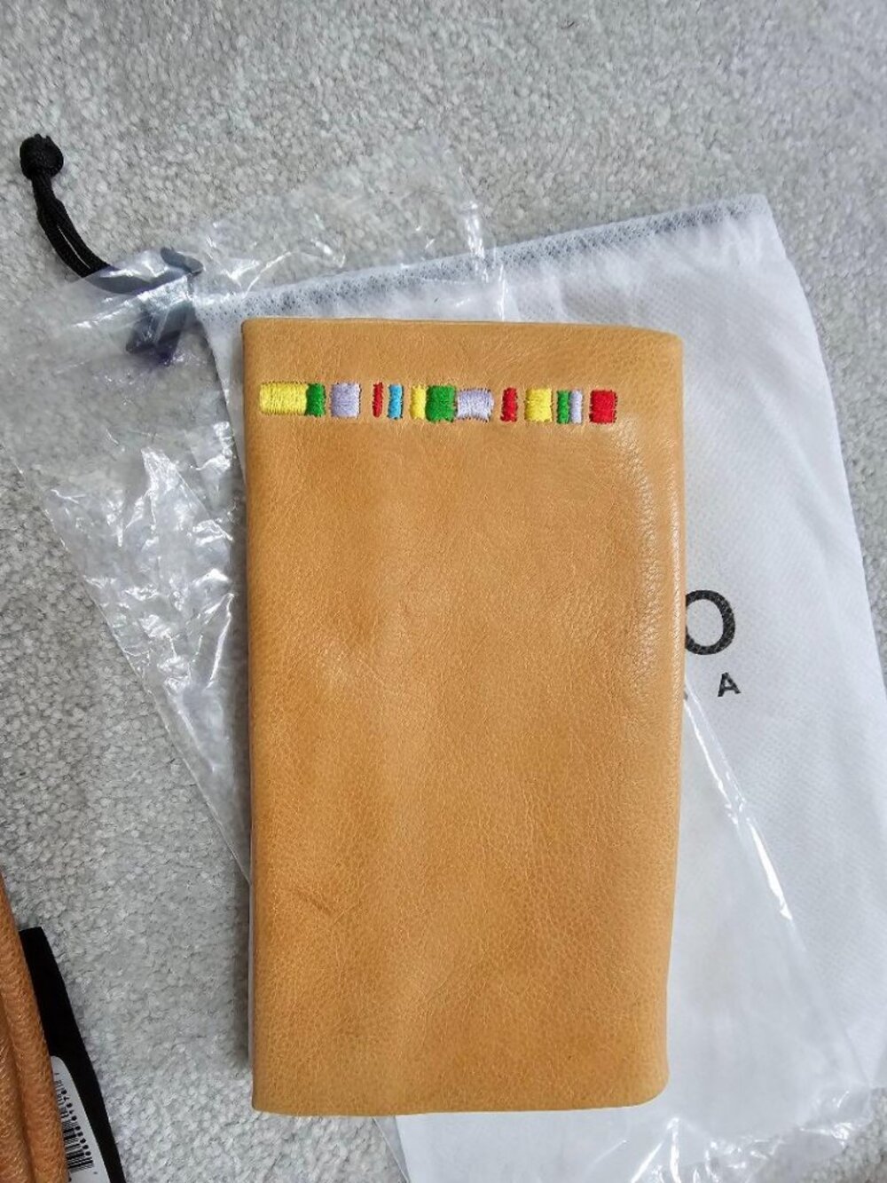 Latico Leather Harley camel wallet with embroidery